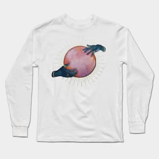 Watercolor Halloween Galaxy Crystal Ball Long Sleeve T-Shirt